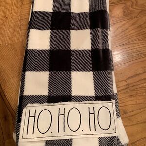 Rae Dunn Christmas Blanket checkered HO HO HO